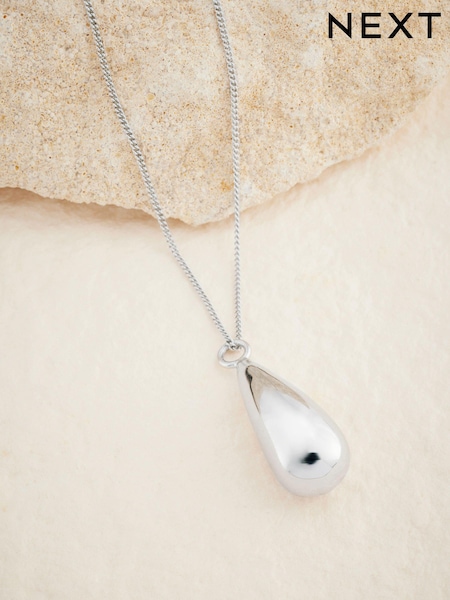 Sterling Silver Teardrop Necklace (E45250) | €37