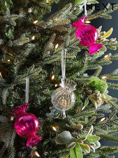 Set of 3 Glass Sweetie Christmas Baubles (E45256) | 10 €