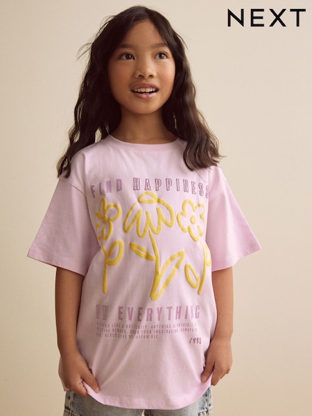 Pink geblümt - Oversized Graphic T-Shirt (3-16yrs) (E45293) | 9 € - 14 €