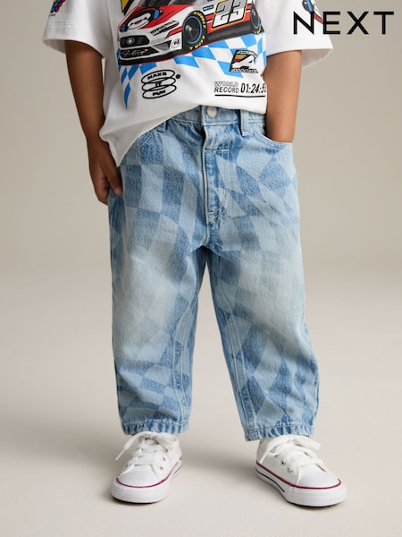 Τζιν ανοιχτό μπλε - Checkerboard 100% Cotton Jeans (3mths-7yrs) (E45337) | 24 € - 28 €