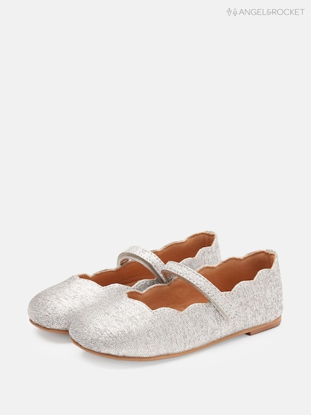 Angel & Rocket Silver Mary Jane Lace Shoes (E45347) | ₪141 - ₪151