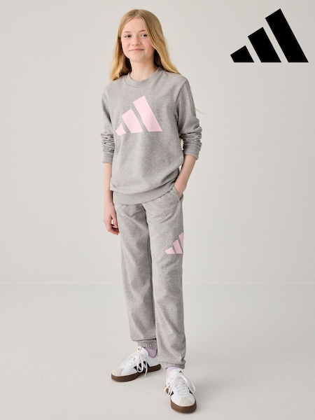 adidas Grey Essentials Large Logo Tracksuit (E45426) | R$ 345