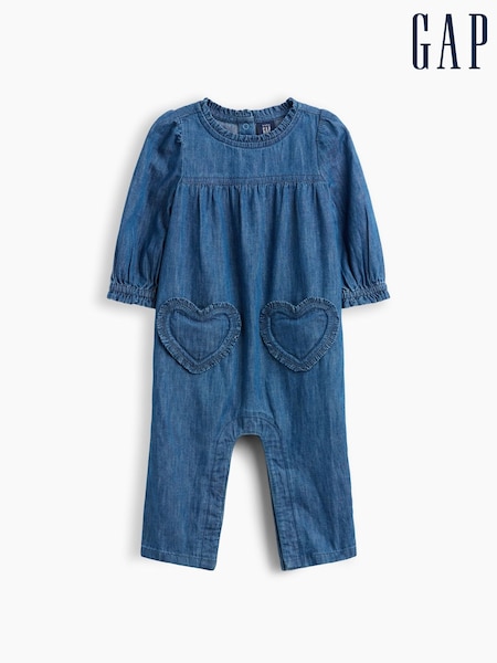 Dark Wash - Gap Denim Heart One-piece (0-24mths)