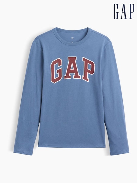Blue - Gap Logo Long Sleeve T-shirt (4-13yrs)