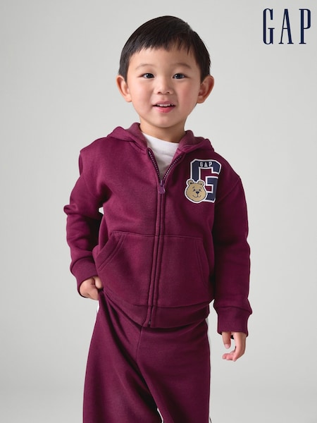 Burgundy - Gap Relaxed Logo Zip-up Hoodie (6mths-5yrs)