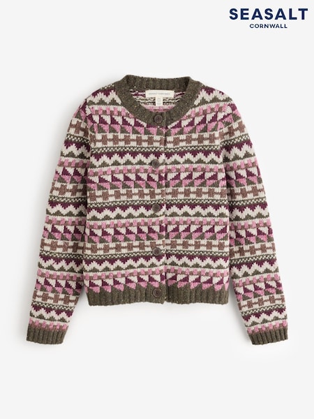 Pink - Seasalt Cornwall Dawson Pick Fairisle Cardigan
