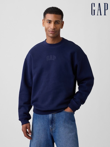 Blue - Regular Gap Relaxed Mini-logo Sweatshirt