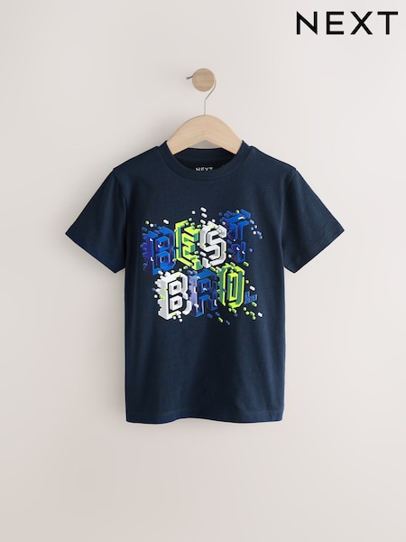 أزرق كحلي Best Bro - Short Sleeve Graphic Print T-Shirt (3-16yrs) (E45684) | ‏35 ر.ق. - ‏49 ر.ق.