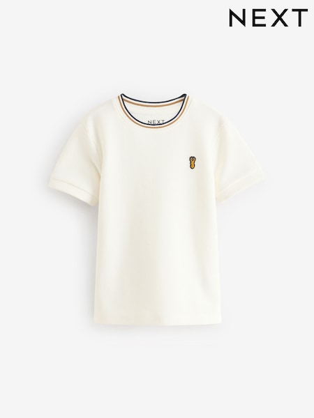 Ecru Short Sleeve Textured T-Shirt (3-16yrs) (E45694) | €15 - €20