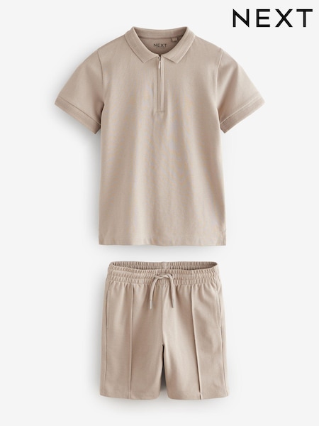 Kő - Zip Neck Polo Shirt And Shorts Set (3-16yrs) (E45727) | 7 780 Ft - 12 570 Ft