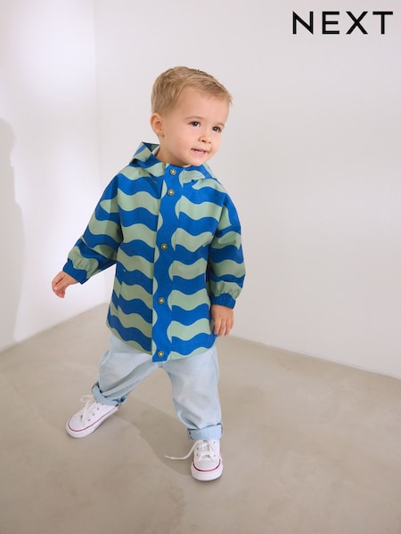 Navy Stripe Waterproof Anorak Jacket (3mths-7yrs) (E45739) | $26 - $32