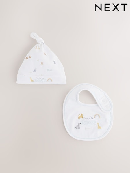 Blanco - Born in 2025 Hat and Bib Baby Set 2 Piece (0-12mths) (E45741) | 6 €