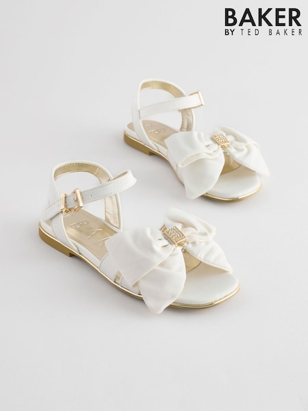 Baker by Ted Baker Girls Ivory Ocassion Bow Sandals (E45767) | €54 - €57