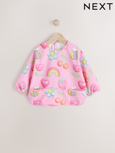 рожевий Яскраві символів - Baby Weaning And Feeding Sleeved Bib (E45770) | 371 грн - 412 грн