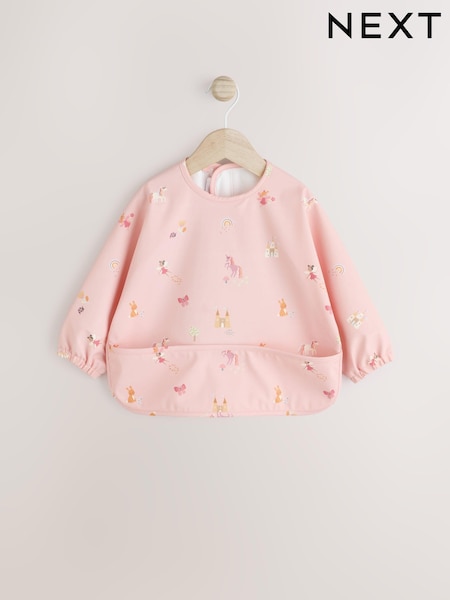Pink Unicorn Fairies Baby Weaning And Feeding Sleeved Bib (E45771) | 1,975 ISK - 2,190 ISK