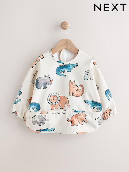 Neutral Safari Animals Baby Weaning And Feeding Sleeved Bib (E45773) | €11 - €12
