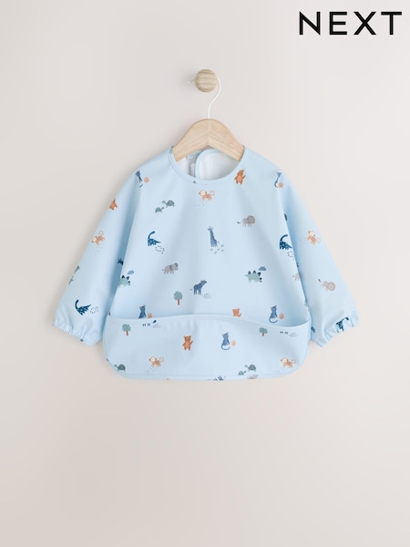 Blue Dino Jungle Baby Weaning And Feeding Sleeved Bib (E45775) | €13 - €14