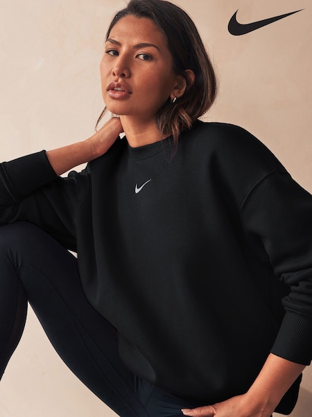 Nike Black Oversized Phoenix Fleece Crew Neck Sweatshirt (E45826) | €78