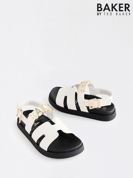 Baker by Ted Baker Girls Charm White Footbed Sandals (E45835) | 268 LEI - 283 LEI