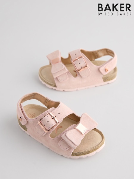 Roz - Sandale cu talpă Baker by Ted Baker pentru fete cu fundă (E45838) | 238 LEI - 253 LEI