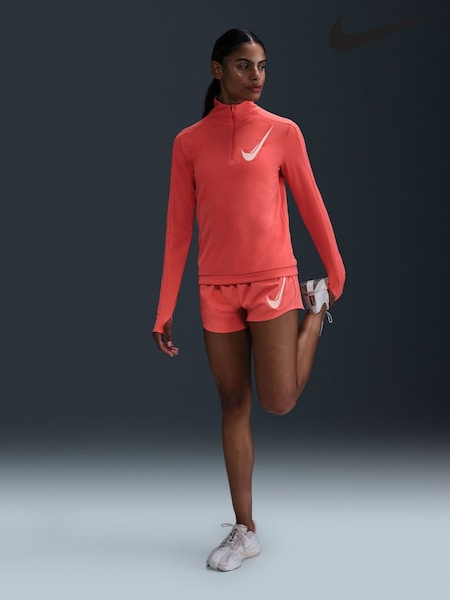 Nike Ember Red White Swoosh Half-Zip Running Sweatshirt (E45868) | €30