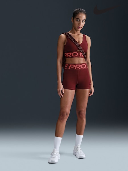 Nike Dark Team Red Pro Indy Plunge Medium Support Padded Sports Bra (E45893) | €30
