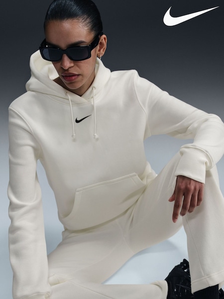 Nike Sail Cream Mini Phoenix Fleece Swoosh Pullover Hoodie (E45901) | €77