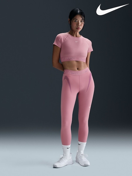 Nike Elemental Pink Pro Mid Rise 7/8 Graphic Leggings (E45925) | €58