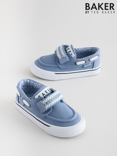 Μπλε - Baker by Ted Baker Boys Canvas Boat Shoes (E46119) | 50 €