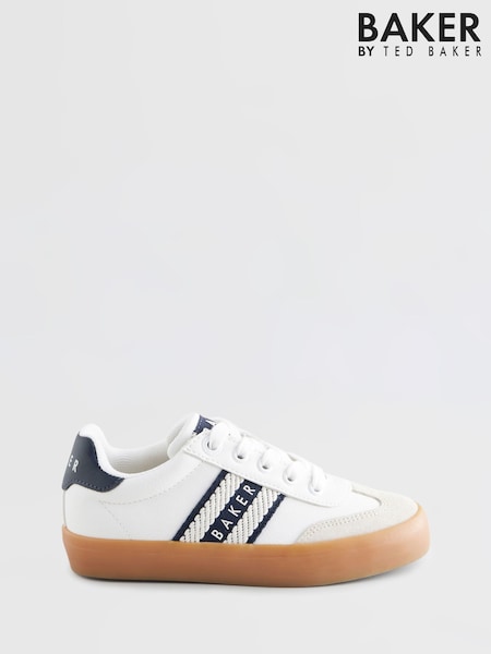 أبيض - Baker By Ted Baker Boys Branded Tape Trainers (E46129) | ‏216 ر.ق. - ‏226 ر.ق.