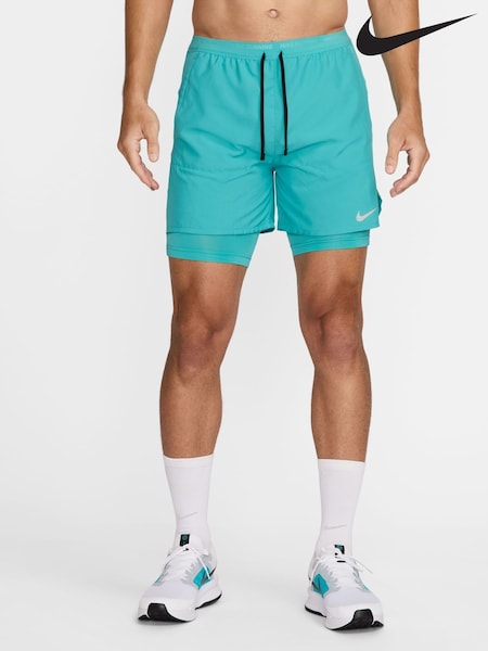 Cactus azul - Nike Dri-Fit Stride 5 Inch 2-in-1 Running Shorts (E46185) | 78 €