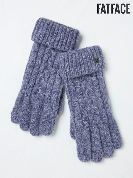 FatFace Blue Cable Knit Gloves (E46308) | €15.50