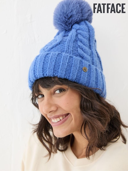FatFace Blue Billie Cable Bobble Hat (E46313) | €15.50