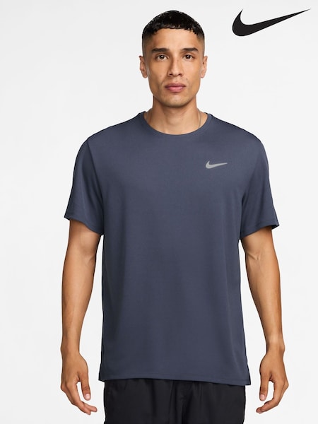 Thunder Blå - Nike Dri-fit Miler Uv Running T-shirt (E46389) | kr690