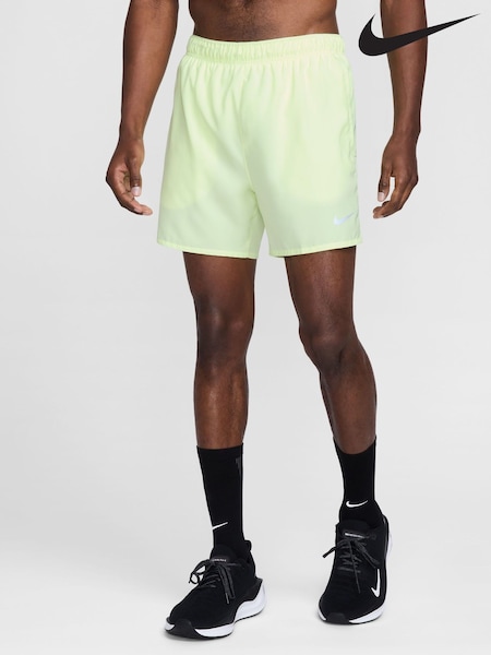 Lime Grön - Regelbunden - Nike Dri-fit Challenger 5 Inch Briefs Lined Running Shorts (E46391) | kr740