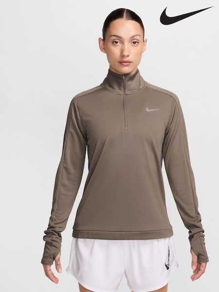 Nike Brown Dri-FIT Pacer Half Zip Running Top (E46434) | €53