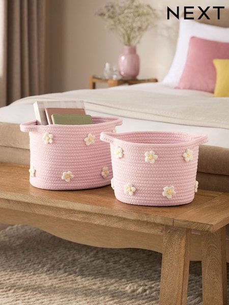 Set of 2 Daisy Storage Baskets (E46461) | € 33