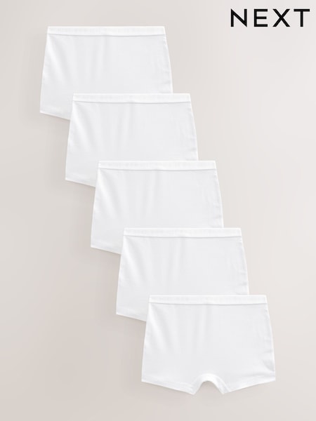 White Sparkle Short Briefs 5 Pack (2-16yrs) (E46466) | 59 QAR - 89 QAR