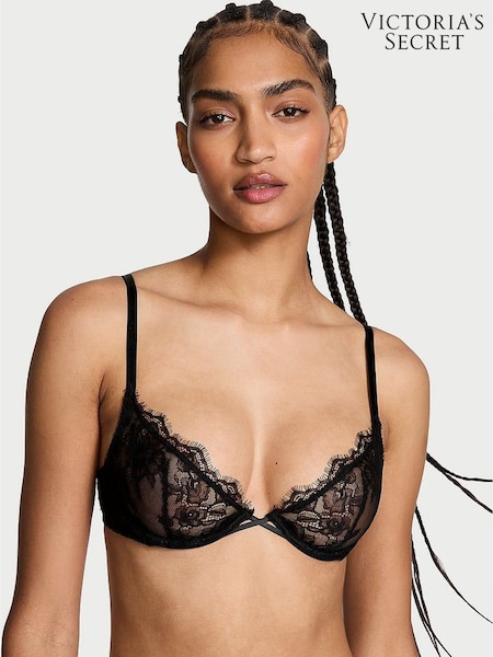 Victoria's Secret Black Unlined Demi Rose Lace Bra (E46490) | €52