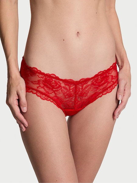 Victoria's Secret Lipstick Red Cheeky Rose Lace Knickers (E46517) | €20.50