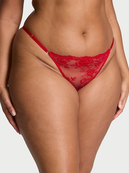 Victoria's Secret Lipstick Red G String Rose Lace Knickers (E46522) | €20.50