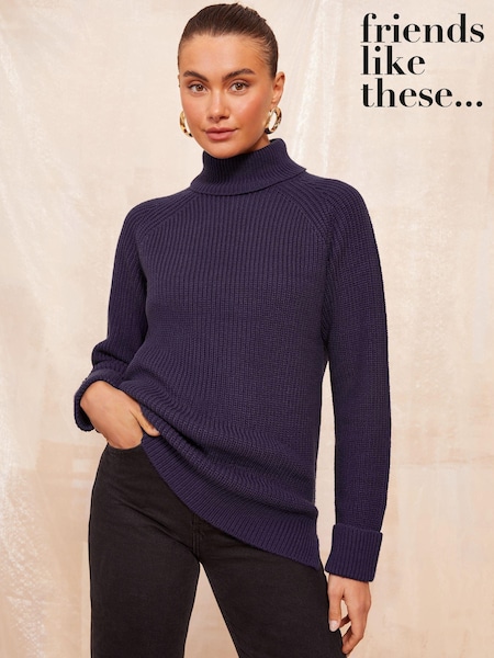 Purple - Friends Like These Roll Neck Jumper (E46571) | 187 LEI