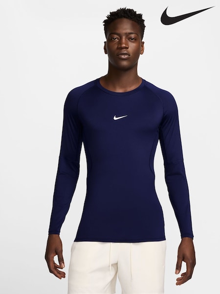 Void Blue - Nike Pro Dri-fit Tight Long-sleeve Training Top (E46692) | kr800