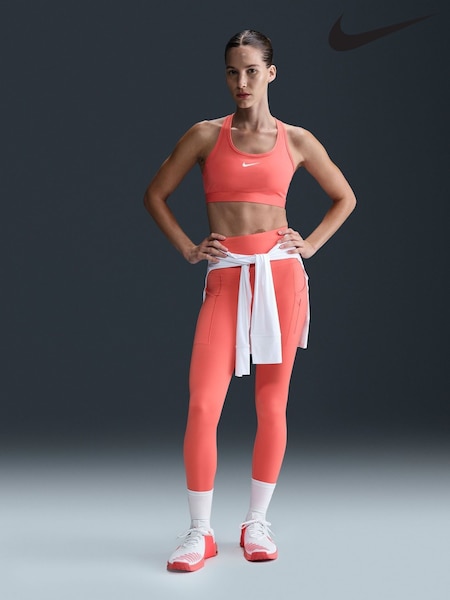 Nike Ember Red Medium Swoosh Support Padded Sports Bra (E46698) | €53