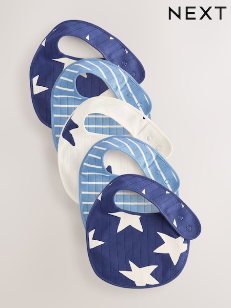 Marineblau - Baby Bibs 5 Pack (E46732) | 14 €
