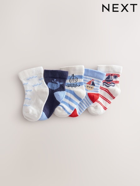 Blau Marine-Look - Baby Socks 5 Pack (0mths-2yrs) (E46816) | 9 €