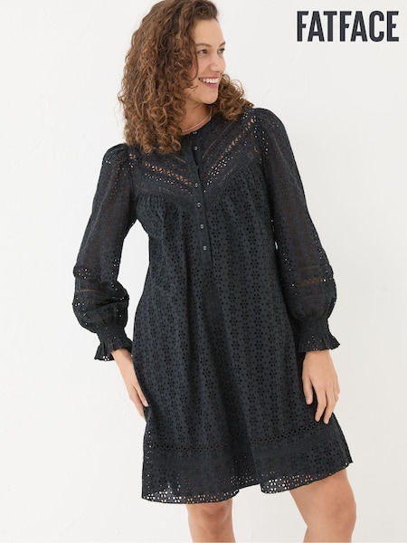FatFace Black 100% Cotton Brody Detail Dress (E46912) | €63