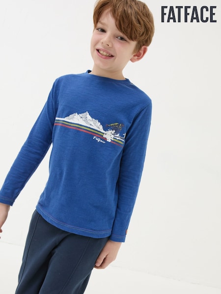 FatFace Cobalt Blue Ski T-Shirt (E46920) | €10.50