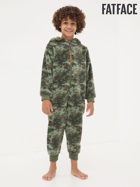 FatFace Khaki Green Camo Fleece All-In-One (E46927) | €23.50