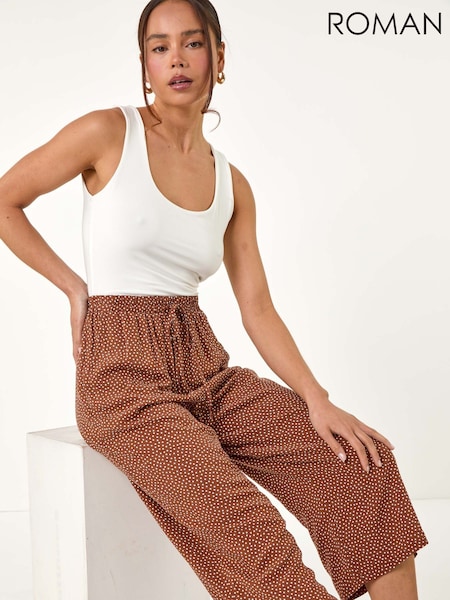 Roman Spot Print Stretch Culottes (E47012) | €50
